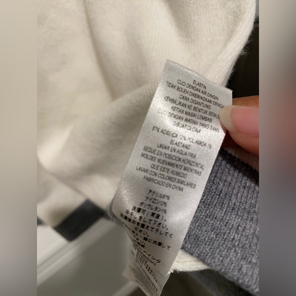 French Connection White Cream Grey Two Tone Cowl Neck Long Sleeve Sweater - Picture 5 of 8